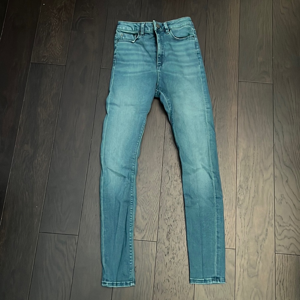 ASOS RIDLEY High Waist Skinny Jeans in Dark Wash Blue / W 25 L 32